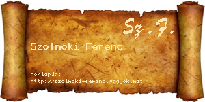 Szolnoki Ferenc névjegykártya